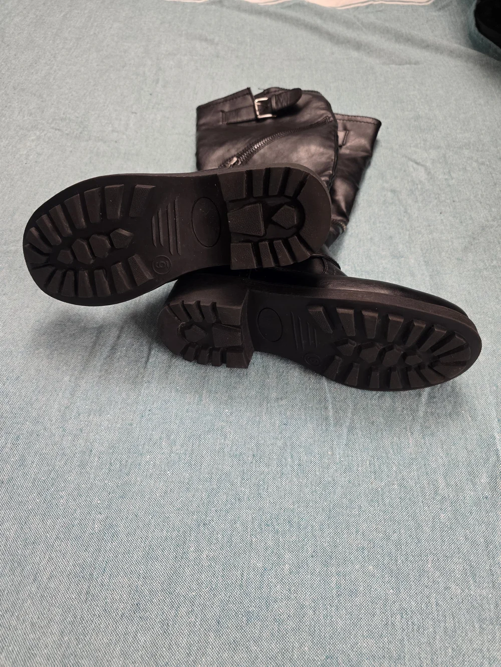 Target Black Kneehigh Buckle & Zip Riding Boots